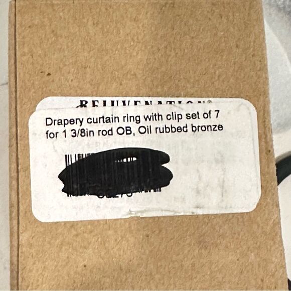 Rejuvenation Curtain Rings Clip Set 5 For 1 3/8" Rod Oil Rubbed Bronze C9273 - Picture 2 of 2